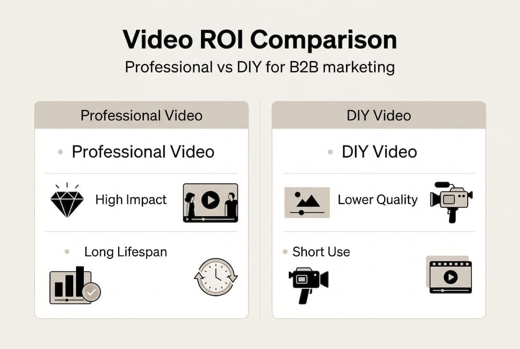Infographic comparing professional and DIY video ROI