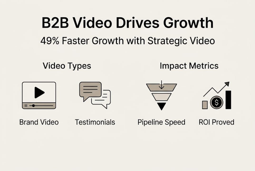 Infographic about B2B video driving growth