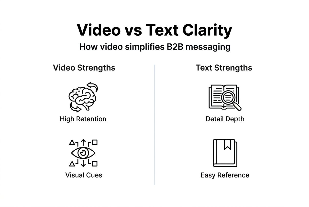 Infographic comparing video and text clarity