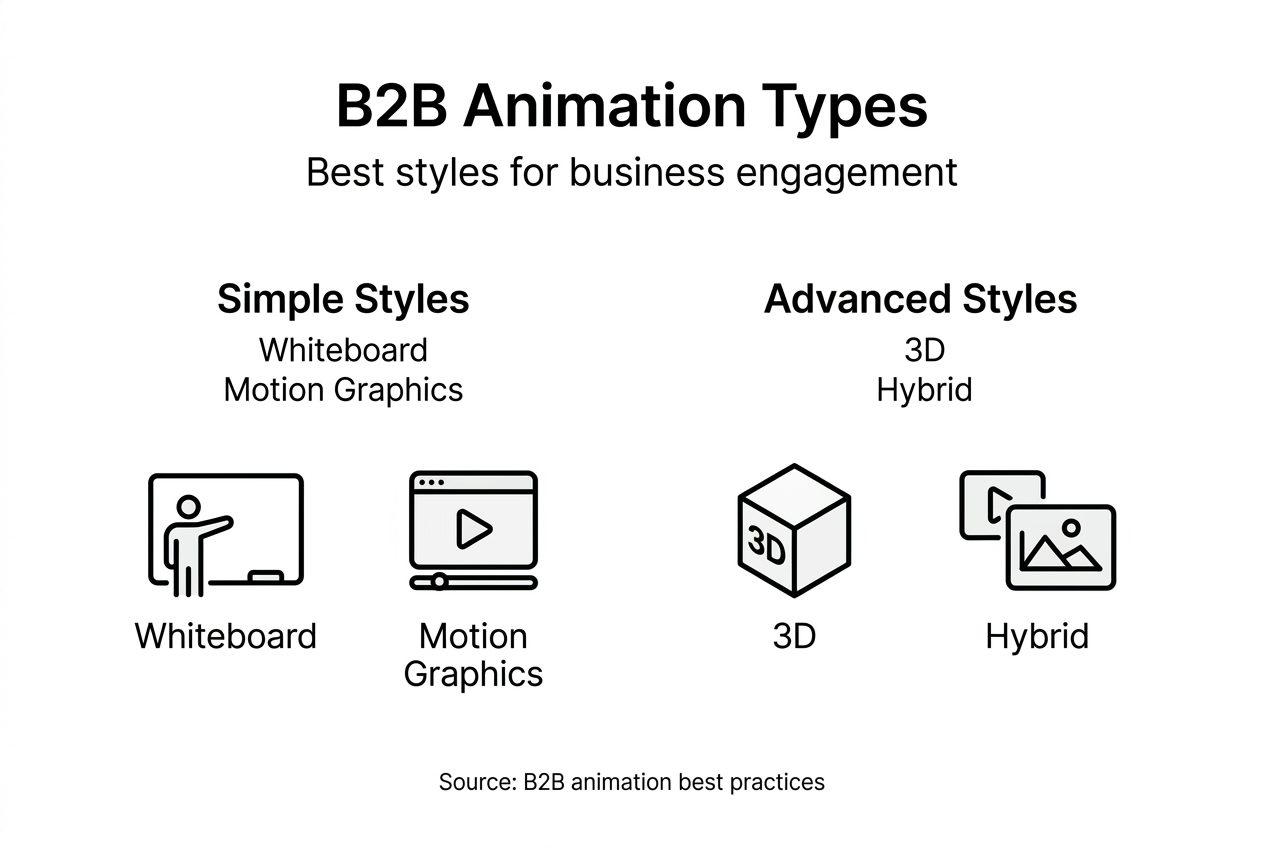 Infographic comparing B2B animation styles