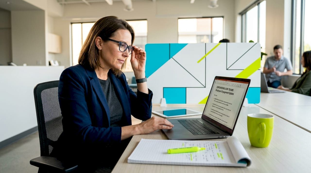 C-suite leader preparing executive video communication