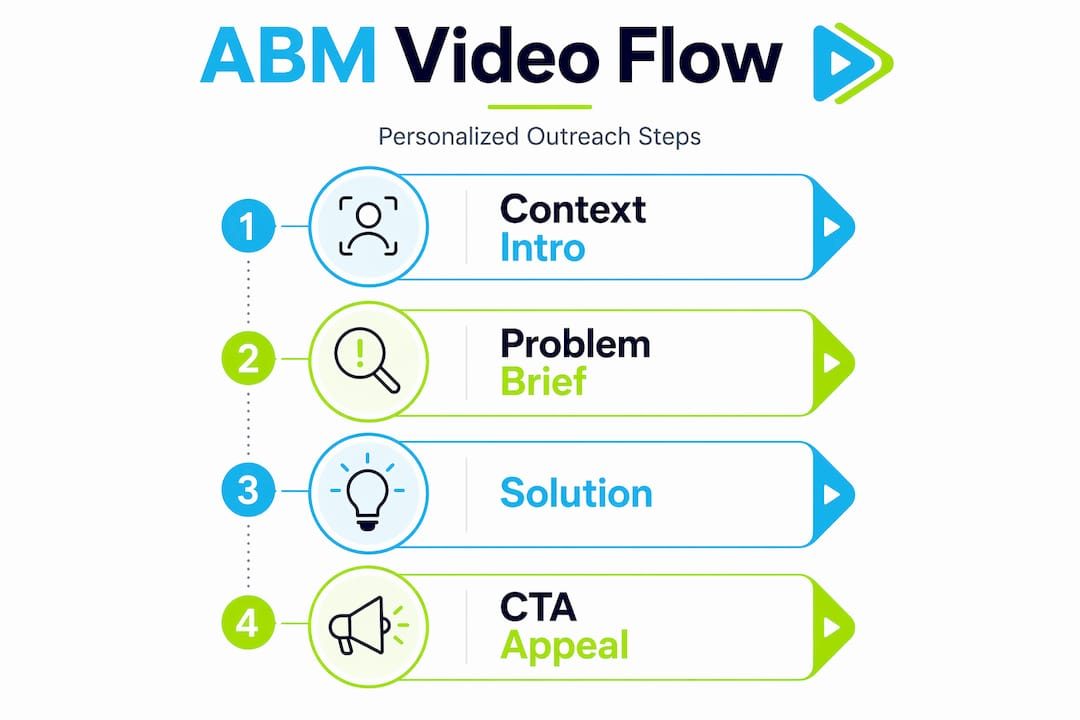 Infographic ABM video steps vertical flow