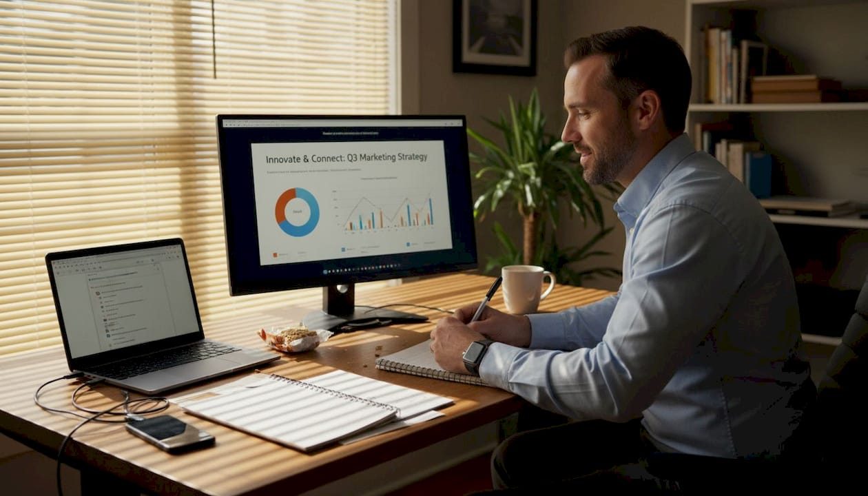 Manager analyzing B2B video engagement metrics